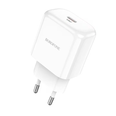 Incarcator Retea USB-C Borofone BN3 Premium, Quick Charge, 20W, 1 X USB Tip-C - Alb foto