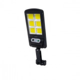 Lampa solara de perete cu senzor de miscare, panou extern, 120 LED COB,4 moduri, IP65, 11.5x23.5x4 cm, Izoxis