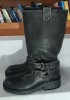 Cizme biker, femei, BERSHKA (piele, mărimea 39), Piele naturala, Negru