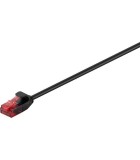 Cablu slim 3.6mm patchcord Cat6 UTP 7.5m negru 250MHz RJ45 cupru, Goobay