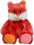 Jucarie de plus Vulpe rosie cu botic alb si papion 54 cm