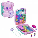 Set de joaca cu 2 papusi si accesorii in gentuta, Polly Pocket, Koala, GXC95