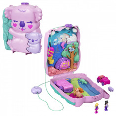 Set de joaca cu 2 papusi si accesorii in gentuta, Polly Pocket, Koala, GXC95