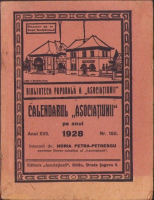869SPN Calendarul Asociațiunii pe anul 1928 semnat Meteș foto