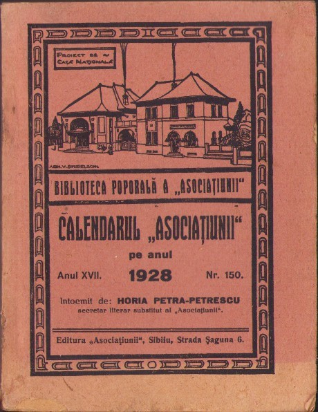869SPN Calendarul Asociațiunii pe anul 1928 semnat Meteș