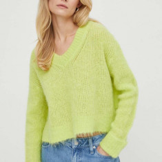American Vintage pulover de lana femei, culoarea verde
