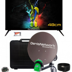 Kit tv auto, TV 48cm cu CARD si 1 luna inclusa, ventuza dubla, 12/24V, slot CI+