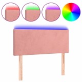 Cumpara ieftin Tablie de pat cu LED, roz, 90x5x78/88 cm, catifea