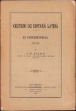 C978 Cestiuni de sintaxă latină, Si conditional, Studiu de I N Dianu, 1901
