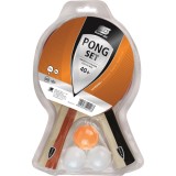 Set Sunflex tenis de masa PONG, 2 palete cu burete + 3 mingi