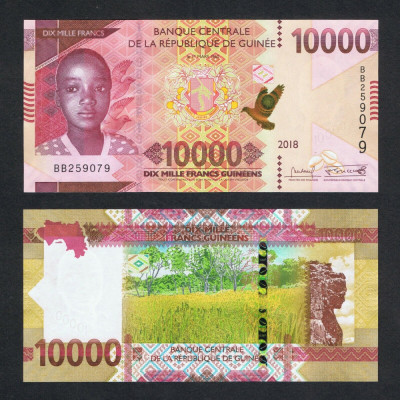 GUINEA █ bancnota █ 10000 Francs █ 2018 █ UNC █ necirculata foto