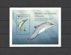 BHUTAN 1999 ANIMALE PREISTORICE DINOZAURI ICHTYOSAURUS foto
