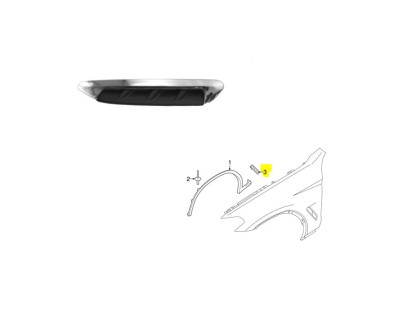 Bandou aripa fata BMW X3 (G01), 06.2017-07.2021; X4 (G02), 03.2018-, partea stanga, crom/negru, foto