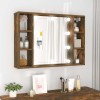 VidaXL Dulap cu oglindă și LED, stejar fumuriu, 76x15x55 cm 820445