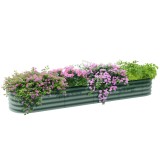 Outsunny Ghiveci &icirc;nalt pătrat pentru grădină, din oțel modular, pentru legume, plante și flori, 240x62x30 cm | Aosom Romania