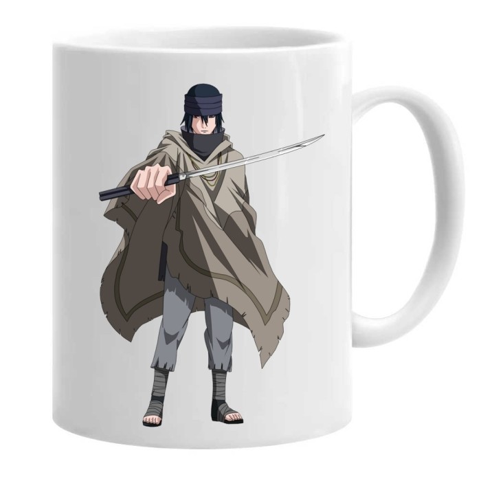 Cana alba personalizata sasuke uchiha anime naruto shippuden, INOVATIX&reg;. 330 ml