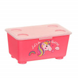 Cumpara ieftin Cutie pentru sandwich cu capac, model Pufo Pink Unicorn, 17 cm