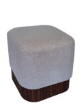 Cumpara ieftin Taburet mdf maro textil gri 42 x 42 x 45 cm