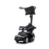 AIYAPLAY Rutschauto 3-&icirc;n-1 cu bară de &icirc;mpins Mercedes-Benz vehicul de &icirc;mpins cu volan claxon muzică copertină spațiu depozitare Negru | Aosom Romania