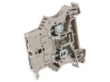 Conector &icirc;mbinare şine 6mm2 1 pistă 2 borne bej 7,9mm