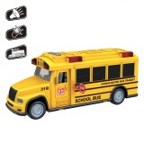 Autobuz Jucărie Cu Lumină și Sunet, Galben, Plastic, Baterii Incluse, Oem