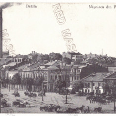 321 - BRAILA, harbor & Market, Romania - old postcard - used - 1915