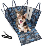 Husa auto de protectie bancheta pentru transport animale, Linomag&reg;, pentru caini si pisici, Impermeabila, Antialunecare, Camuflaj albastru, 145 x 130