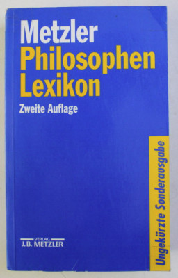 Metzler Philosophen Lexikon zweite Auflage ungek&amp;uuml;rzte Sonderausgabe 1995 foto
