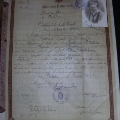 Document vechi 1929,certificat de studii liceale,document oficial,T. GRATUIT