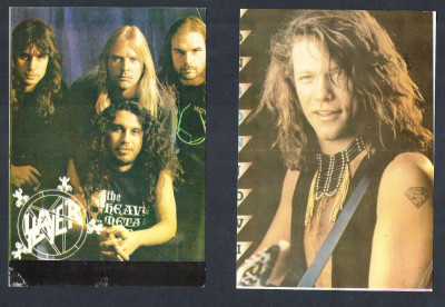 Carte postala trupe Rock : Bon Jovi &amp;amp; Slayer vederi 1990 revolutie foto