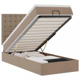 Cumpara ieftin Cadru de pat otoman cu saltea Cappucino piele artificiala