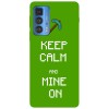 Husa compatibila cu Motorola Edge 20 Lite model Keep Calm and Mine on, Silicon, TPU, Viceversa, Transparent, Carcasa