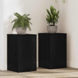 vidaXL Suport Plante Interior Stejar Negru 30x30x50cm, Set 2 Bucati, Modern, Decor Camera, Negru
