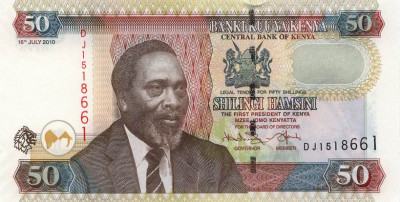 KENYA █ bancnota █ 50 Shillings █ 2010 █ P-47e █ UNC █ necirculata foto