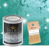Vopsea decorativa de Lux, Argentina, cu Efect 3D Stelat, Verde Metalizat, 2 Litri si Pensula inclusă-Toro Decor