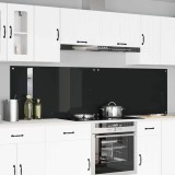Cumpara ieftin Panou de bucatarie 2 buc. Negru 110 x 60 cm sticla securizata
