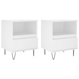 Noptiere, 2 buc., alb, 40x35x50 cm, lemn compozit, DKD Home Decor