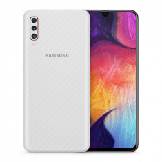 Skin Samsung Galaxy A70s (set 2 folii) CARBON ALB foto