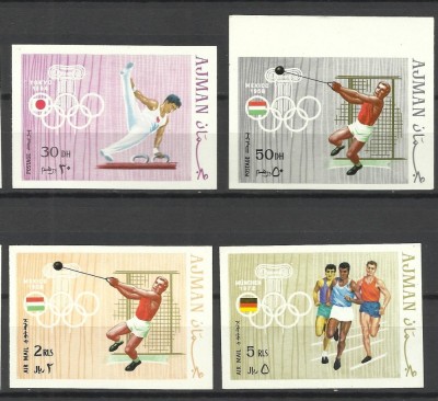 AJMAN--NEDANTELATE MNH SPORT--JOCURILE OLIMPICE--1969 foto
