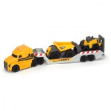 Set Dickie Camion Mack Volvo cu remorca, buldozer si basculanta