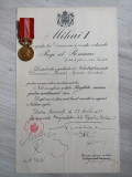 Brevetul + medalia Rasplata Muncii pt Invatamant cls 1, acordat in 1928, Regenta