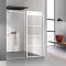 Paravan dus cu usa glisanta Glissando INOX, model Mode alb, sticla clara securizata, pentru nisa cu latime intre 140-150x205 cm