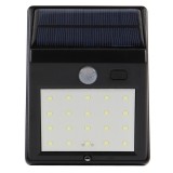 Lampa solara cu LED Hoff, 2.5 W, 160 lm, lumina rece, cu senzor de miscare PIR, 2 moduri de iluminare, negru, IP65, exterior, mo