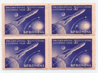|Romania, LP 486/1959, Prima planeta artificiala a sistemului solar, bloc 4, MNH foto