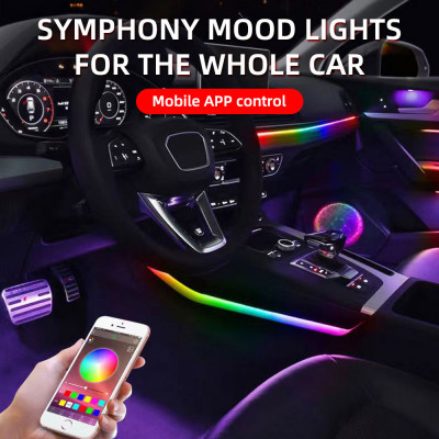 Kit Lumini Ambientale Symphony interior auto Xentech Light App control , RGB foto