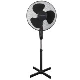 Ventilator inalt cu picior, Esperanza, Otel, Hurricane, 50W, oscilant, 3 trepte de viteza, 130 cm inaltime, 40 cm diametru, Negru