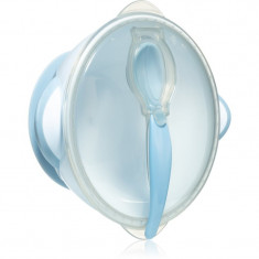 BabyOno Be Active Suction Bowl with Spoon serviciu de masă pentru copii pentru copii Blue 6 m+ 2 buc