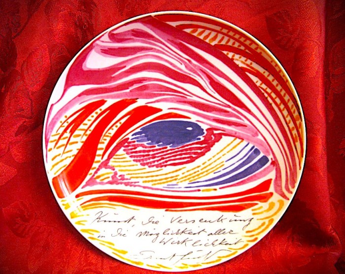 FARFURIE DECORATIVA EDITIE LIMITATA PORTELAN ROSENTHAL SEMNATA ERNST FUCHS 26 CM