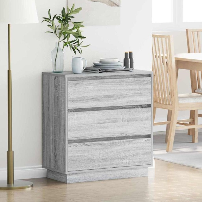 vidaXL Dulap de noapte cu sertar Gri 71 x 34.5 x 75 cm Lemn compozit 869639