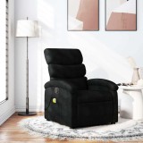 VidaXL Fotoliu de masaj rabatabil, negru, material textil